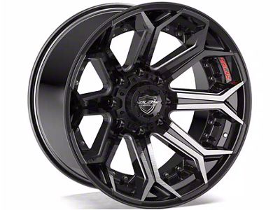 4Play 4P80R Gloss Black with Brushed Face 6-Lug Wheel; 22x12; -44mm Offset (22-24 Bronco Raptor)