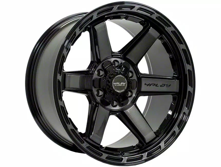 4Play Tacoma 4P63 Gloss Black with Brushed Face 6-Lug Wheel; 22x12 ...