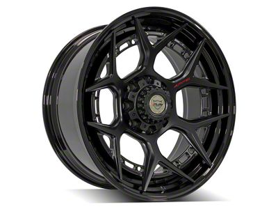 4Play Forged Series 4PF6 Matte Black Center with Gloss Black Barrel 6-Lug Wheel; 22x10; -18mm Offset (21-24 Bronco, Excluding Raptor)