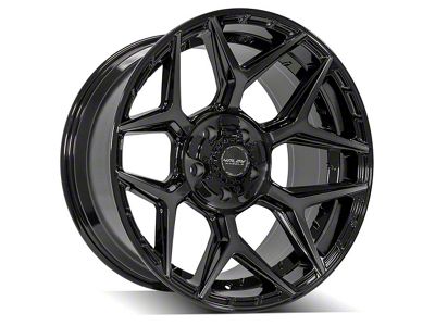 4Play 4P06 Gloss Black with Brushed Face 6-Lug Wheel; 20x10; -18mm Offset (22-24 Bronco Raptor)