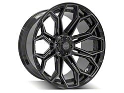 4Play 4P83 Gloss Black with Brushed Face 6-Lug Wheel; 24x12; -44mm Offset (22-24 Bronco Raptor)