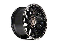 4Play Sport2.0 4PS28 Gloss Black with Brushed Face and Tinted Clear 6-Lug Wheel; 22x10; 0mm Offset (22-24 Bronco Raptor)