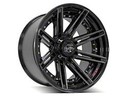 4Play 4P08 Gloss Black with Brushed Face Wheel; 22x12; -44mm Offset (76-86 Jeep CJ7)