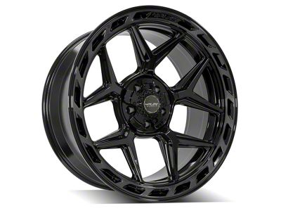 4Play 4P55 Gloss Black with Brushed Face Wheel; 22x10; -18mm Offset (76-86 Jeep CJ7)