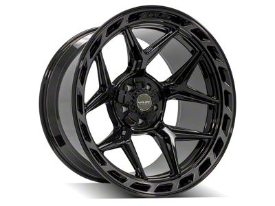 4Play 4P55 Gloss Black with Brushed Face Wheel; 22x12; -44mm Offset (76-86 Jeep CJ7)