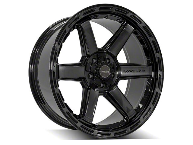 4Play 4P63 Gloss Black with Brushed Face Wheel; 22x10 (76-86 Jeep CJ7)