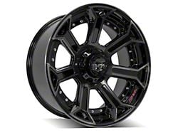 4Play 4P70 Gloss Black with Brushed Face Wheel; 22x10; -24mm Offset (76-86 Jeep CJ7)