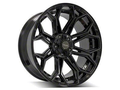 4Play 4P83 Gloss Black with Brushed Face Wheel; 22x10 (76-86 Jeep CJ7)