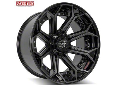 4Play 4P83 Gloss Black with Brushed Face Wheel; 22x12; -44mm Offset (76-86 Jeep CJ7)