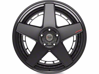 4Play 4PF5 Matte Black Center with Gloss Black Barrel Wheel; 20x9; 0mm Offset (20-24 Jeep Gladiator JT)