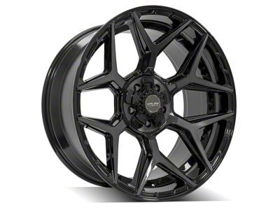 4Play 4P06 Gloss Black with Brushed Face Wheel; 22x10; -18mm Offset (18-25 Jeep Wrangler JL)