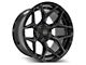 4Play 4P06 Gloss Black with Brushed Face Wheel; 22x12; -44mm Offset (18-24 Jeep Wrangler JL)