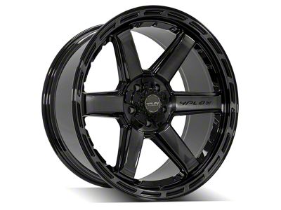 4Play 4P63 Gloss Black with Brushed Face Wheel; 22x10; -18mm Offset (18-24 Jeep Wrangler JL)