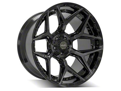 4Play 4P06 Gloss Black with Brushed Face Wheel; 22x12; -44mm Offset (07-18 Jeep Wrangler JK)