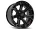 4Play 4P70 Gloss Black with Brushed Face Wheel; 22x10 (07-18 Jeep Wrangler JK)