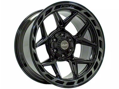4Play 4P55 Gloss Black with Brushed Face 6-Lug Wheel; 22x12; -44mm Offset (16-23 Tacoma)