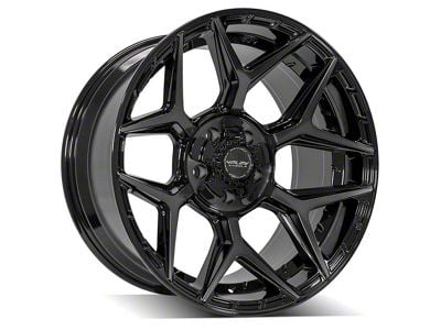 4Play 4P06 Gloss Black with Brushed Face 6-Lug Wheel; 20x10; -18mm Offset (17-24 Titan)