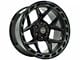 4Play 4P55 Gloss Black with Brushed Face 6-Lug Wheel; 24x12; -44mm Offset (17-24 Titan)