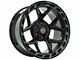 4Play 4P55 Gloss Black with Brushed Face 6-Lug Wheel; 24x12; -44mm Offset (16-24 Titan XD)