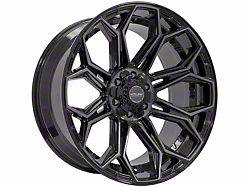 4Play 4P83 Gloss Black with Brushed Face 6-Lug Wheel; 22x12; -44mm Offset (16-24 Titan XD)