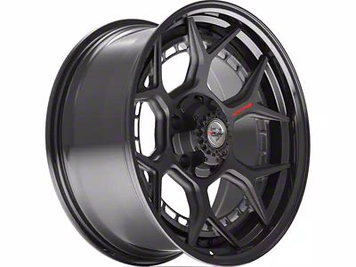 4Play Forged Series 4PF6 Matte Black Center with Gloss Black Barrel 6-Lug Wheel; 20x9; 0mm Offset (16-24 Titan XD)