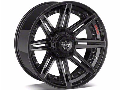 4Play 4P08 Gloss Black with Brushed Face 6-Lug Wheel; 22x12; -44mm Offset (22-24 Tundra)
