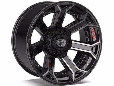 4Play 4P70 Gloss Black with Brushed Face 6-Lug Wheel; 22x12; -44mm Offset (22-24 Tundra)