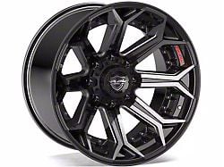 4Play 4P80R Gloss Black with Brushed Face 6-Lug Wheel; 22x12; -44mm Offset (22-24 Tundra)