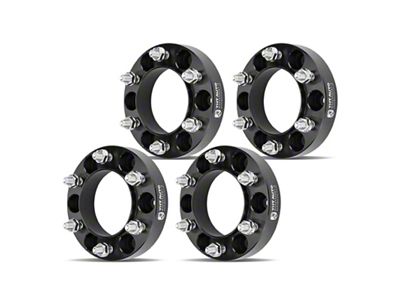 1.25-Inch 6-Lug Wheel Spacers; Black; Set of Four (03-24 4Runner)