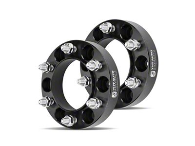 1.25-Inch 6-Lug Wheel Spacers; Black; Set of Two (03-24 4Runner)