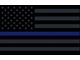 3-Foot x 5-Foot USA Flag; Black with Blue Stripe