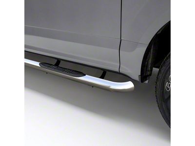 3-Inch Round Side Step Bars; Polished Stainless (14-24 4Runner SR5, Trail)