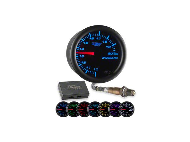 Analog Wideband Air/Fuel Ratio Gauge; Black 7 Color (Universal; Some Adaptation May Be Required)