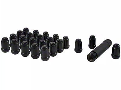 Black Closed End Spline Lug Nuts; M12 x 1.5; Set of 24 (03-24 4Runner)