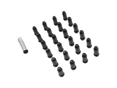 Black ET Truck Spline Lug Nut Kit; 12mm x 1.5; Set of 24 (03-24 4Runner)