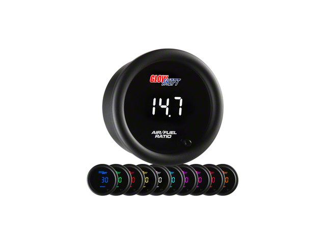 Digital Narrowband Air/Fuel Ratio Gauge; Black 10 Color (Universal; Some Adaptation May Be Required)