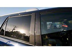 Door Pillar Accent Trim; Domed Carbon Fiber (07-24 4Runner)