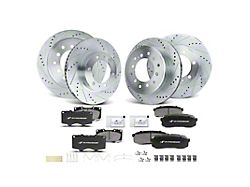 Drilled and Slotted 6-Lug Brake Rotor and Pad Kit; Front and Rear (03-09 4Runner w/ 12.56-Inch Front Rotors)