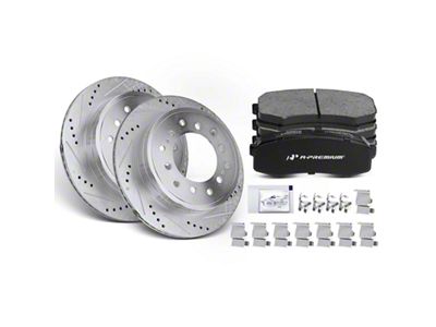 Drilled and Slotted 6-Lug Brake Rotor and Pad Kit; Rear (03-09 4Runner)