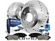 Drilled and Slotted 6-Lug Brake Rotor, Pad, Brake Fluid and Cleaner Kit; Front (03-09 4Runner w/ 13.30-Inch Front Rotors)