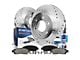 Drilled and Slotted 6-Lug Brake Rotor, Pad, Brake Fluid and Cleaner Kit; Front (03-09 4Runner w/ 12.56-Inch Front Rotors)