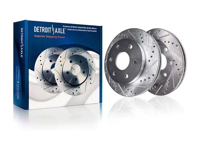 Drilled and Slotted 6-Lug Rotors; Front Pair (03-09 4Runner w/ 12.56-Inch Front Rotors)