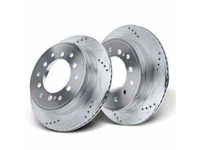 Drilled and Slotted 6-Lug Rotors; Rear Pair (10-24 4Runner)