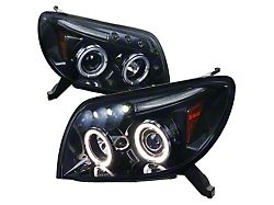 Dual Halo Projector Headlights; Gloss Black Housing; Smoked Lens (03-05 4Runner)