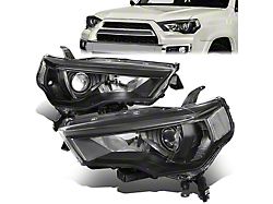 Factory Style Projector Headlights with Clear Corners; Black Housing; Clear Lens (14-20 4Runner)