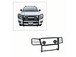 Grille Guard with 7-Inch Black Round LED Lights; Black (03-09 4Runner)