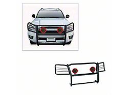 Grille Guard with 7-Inch Red Round LED Lights; Black (03-09 4Runner)