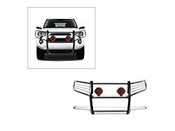 Grille Guard with 7-Inch Red Round LED Lights; Stainless Steel (10-24 4Runner, Excluding Limited, Nightshade, TRD Pro & TRD Sport)