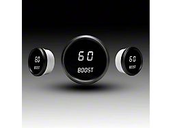 LED Digital Boost Gauge with Black Bezel; 2-1/16-Inch; White; 0-60 PSI (Universal; Some Adaptation May Be Required)