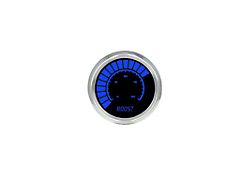 LED Digital Boost Gauge with Chrome Bezel; 2-1/16-Inch; Blue; 0-60 PSI (Universal; Some Adaptation May Be Required)